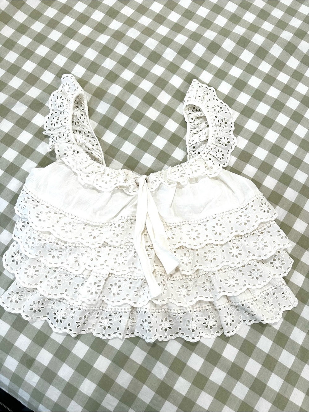 Sezane Lia Eyelet Ruffle Top 38